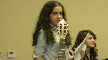 Going onstage for my first guitar orchestra concert, 2011.

