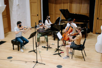 Image of chamber musicians in barrett hall