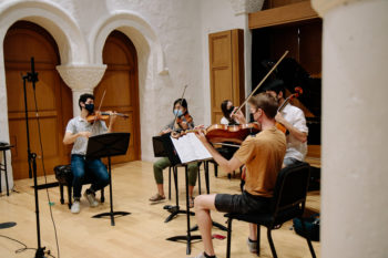 Image of chamber musicians in barrett hall