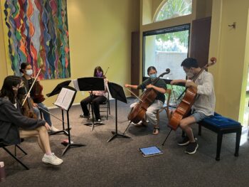 Chamber Music participants rehearse