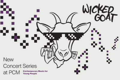 Goat with sunglasses and music notes around it