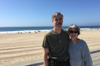 Erik and Barbara pose at the beach