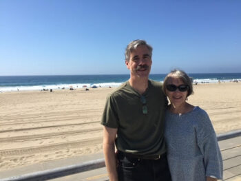 Erik and Barbara pose at the beach